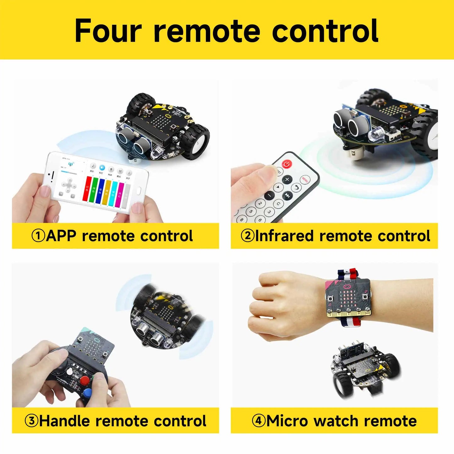 Yahboom Microbit Car Programmable Toys Coding Robotics for Microbit V2 V1 with Battery CE RoHS For STEM Education Microbit Robot