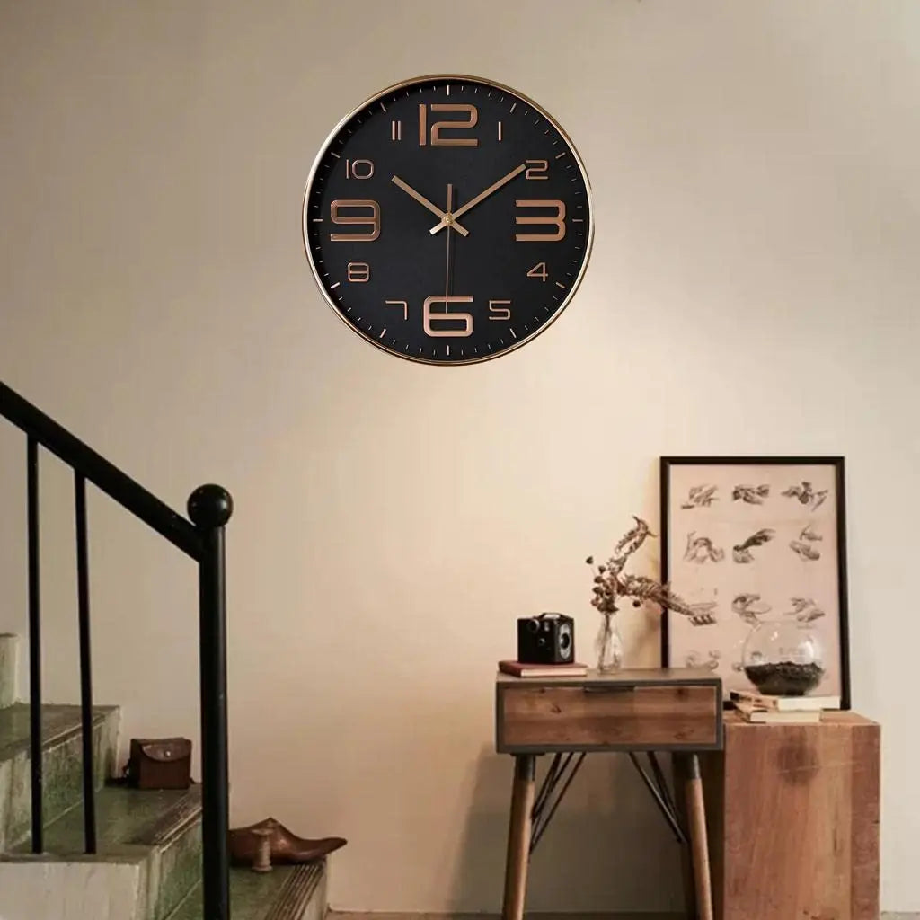 Modern Design Wall Clock Simple and Easy to Read Silent Non-ticking Wall Mounted Clock for Bedroom Living Room Sending Friends