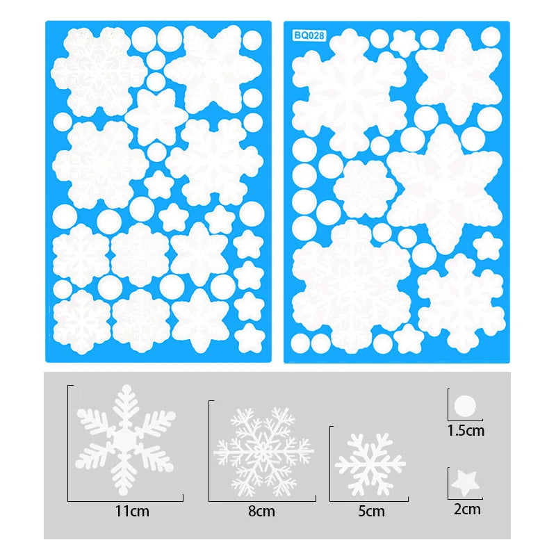 Christmas Luminous Snowflake Pvc Window Sticker Glow In Dark Fluorescent Wall Art Xmas Festival Party Home Decoration Wall Decal