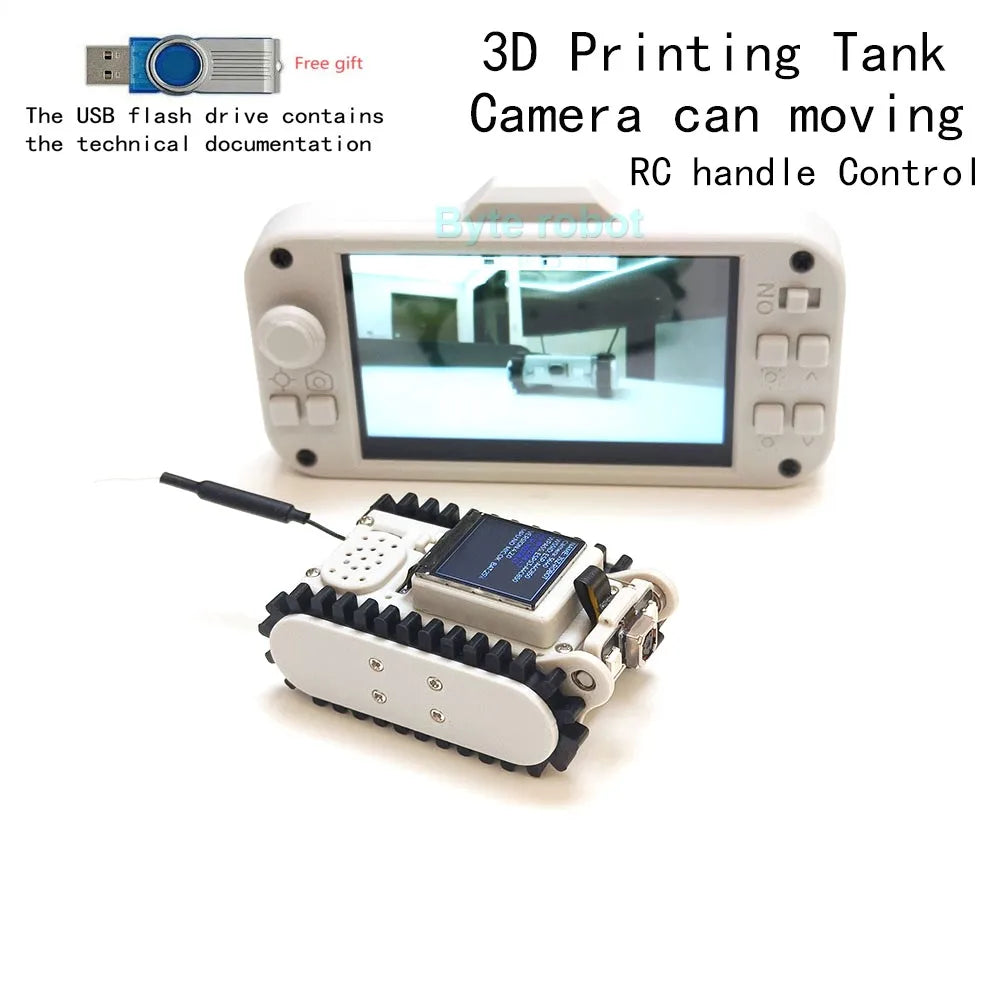 Pipeline Inspection Wireless Video Car Track Robot with Camera Maker Teaching Esp32 Scanning Code Networking DIY Program Toysit