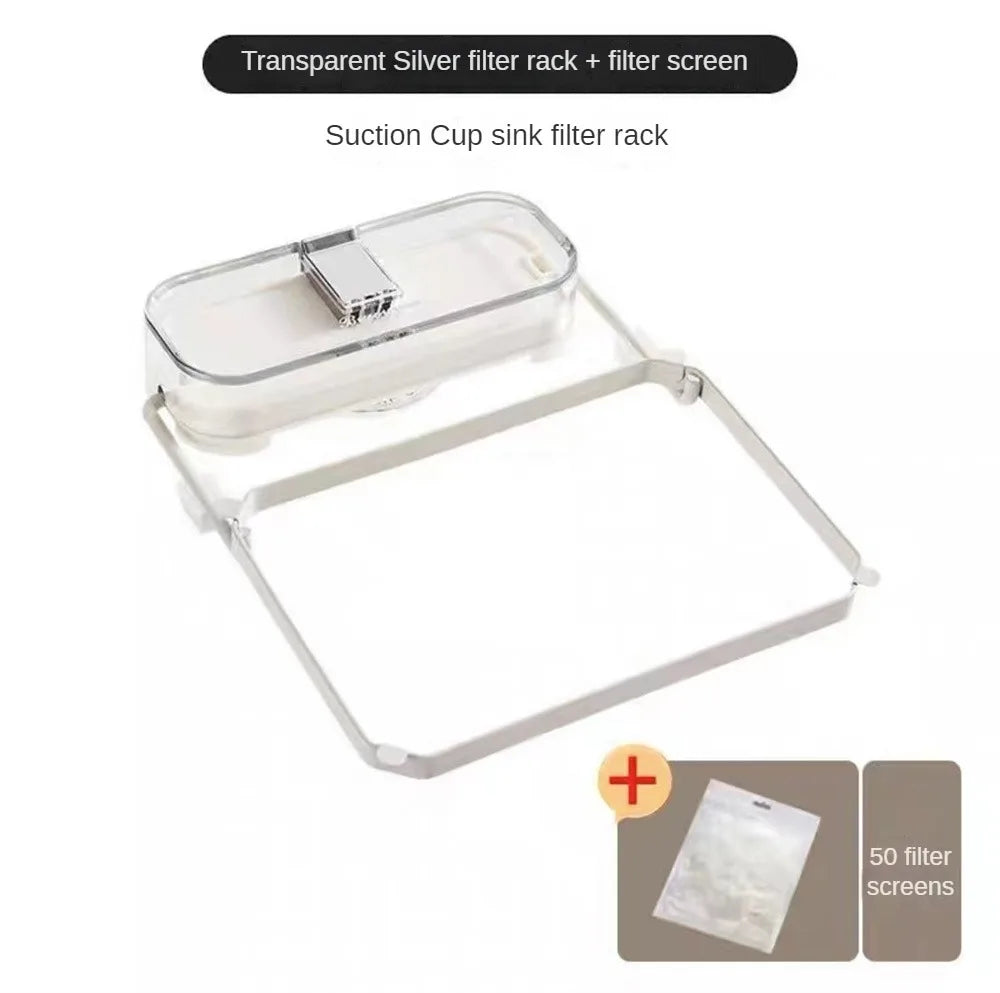 Kitchen Sink Filter Rack Suction Cup Disposable Leftover Leftovers Filter Pocket Kitchen Garbage Drain Rack Sink Strainer