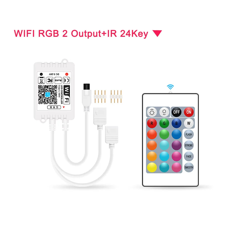 RGB WiFi LED Strip Light Bluetooth IR Controller DC 5V 12V 24V For Panel Timing Function Android IOS APP Google Magic Home