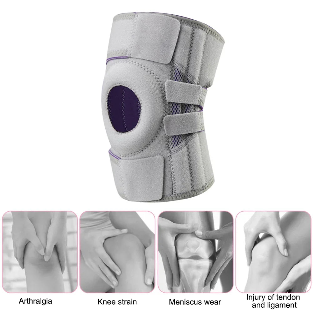 Orthopedic Knee Pad with Silicone Spring Knee Brace Support Joint Pain Relif Patella Protector Adjustable Kneepad Guard Meniscus