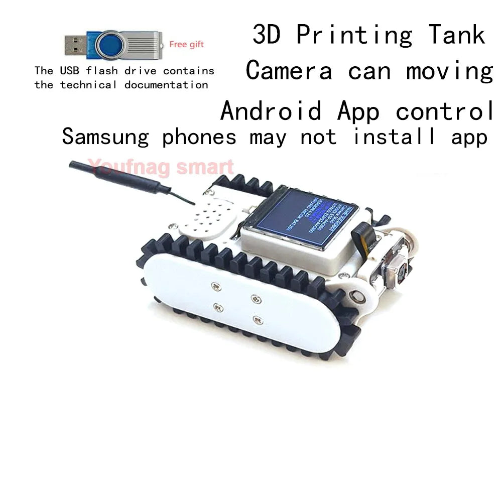 Esp32 Remote Control Tank Model Metal Chassis Tractor Crawler Balance Car Mount Truck Robot Chassis for Wifi RC Scout Robot Car