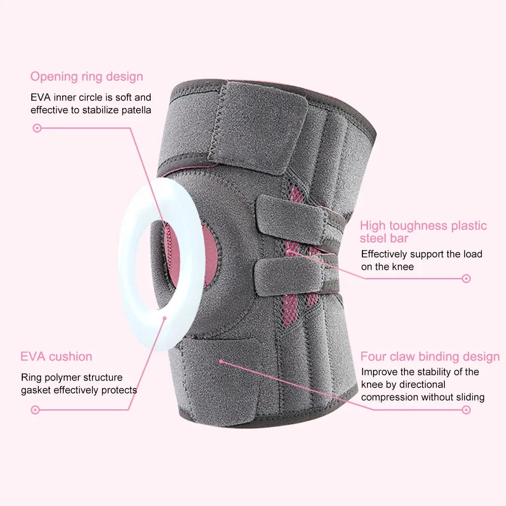 Orthopedic Knee Pad with Silicone Spring Knee Brace Support Joint Pain Relif Patella Protector Adjustable Kneepad Guard Meniscus