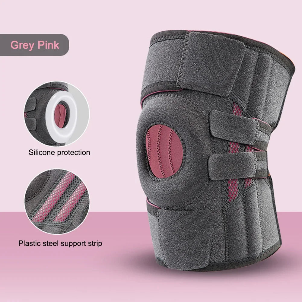 Orthopedic Knee Pad with Silicone Spring Knee Brace Support Joint Pain Relif Patella Protector Adjustable Kneepad Guard Meniscus