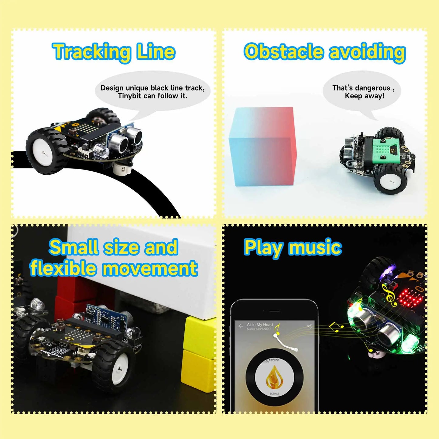 Yahboom Microbit Car Programmable Toys Coding Robotics for Microbit V2 V1 with Battery CE RoHS For STEM Education Microbit Robot