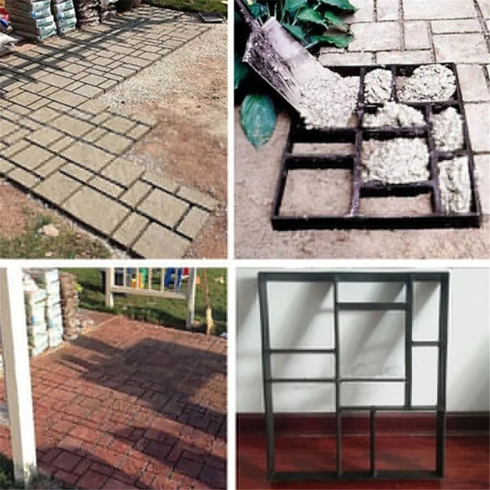 Paving Cement Brick Manually Concrete Molds Plastic DIY Maker Mold Garden Stone Road Mold Garden Decoration Paving Molds