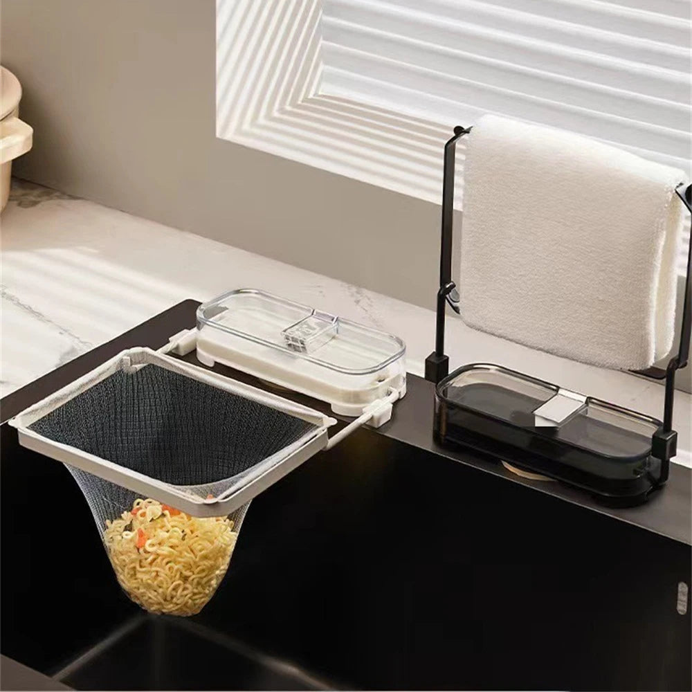 Kitchen Sink Filter Rack Suction Cup Disposable Leftover Leftovers Filter Pocket Kitchen Garbage Drain Rack Sink Strainer