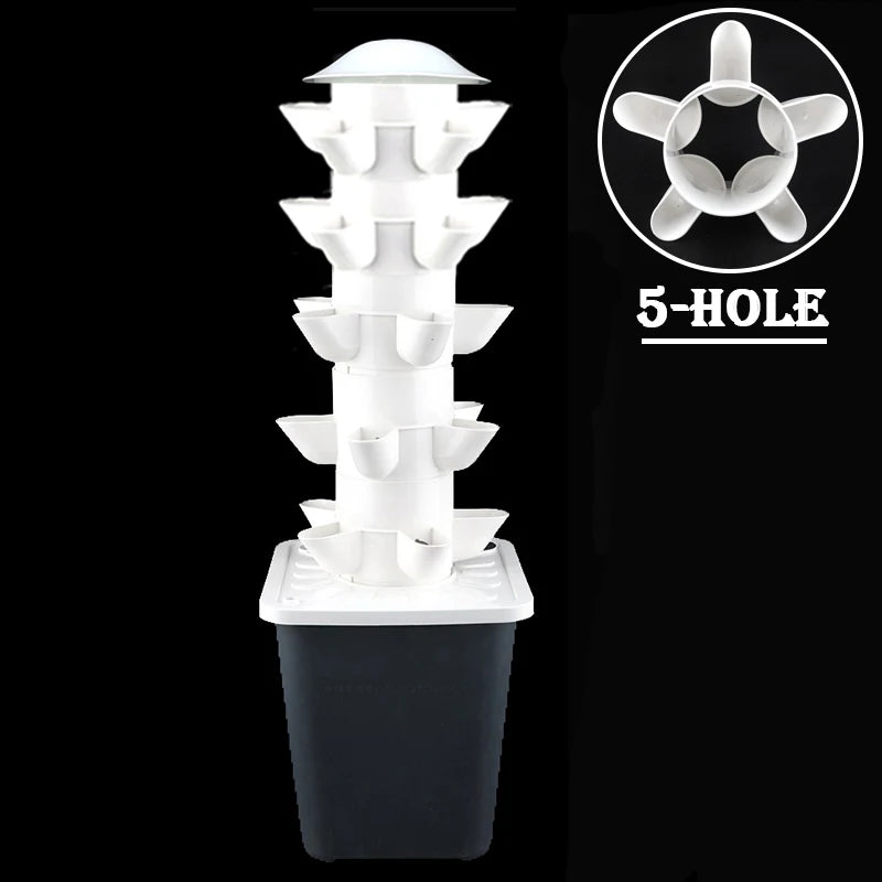 DIY 2/3/4/5/6 Tiers Vertical Tower Planters Balcony Hydroponic Growing System Home Strawberry and Vegetable Planting Equipment