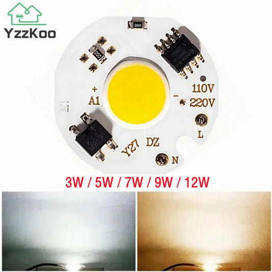 YzzKoo 3W 5W 7W 9W 10W 12W Y27 LED COB Chip Lamp 220V Smart IC No Need Driver LED Bulb For Flood Light Cold White Warm White