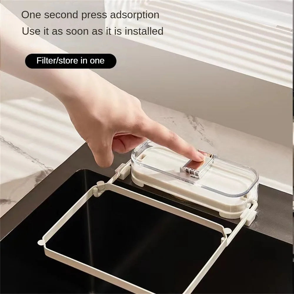 Kitchen Sink Filter Rack Suction Cup Disposable Leftover Leftovers Filter Pocket Kitchen Garbage Drain Rack Sink Strainer