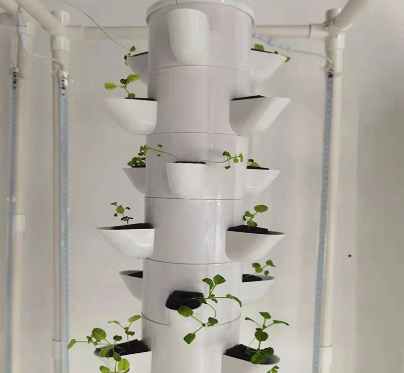 DIY 2/3/4/5/6 Tiers Vertical Tower Planters Balcony Hydroponic Growing System Home Strawberry and Vegetable Planting Equipment