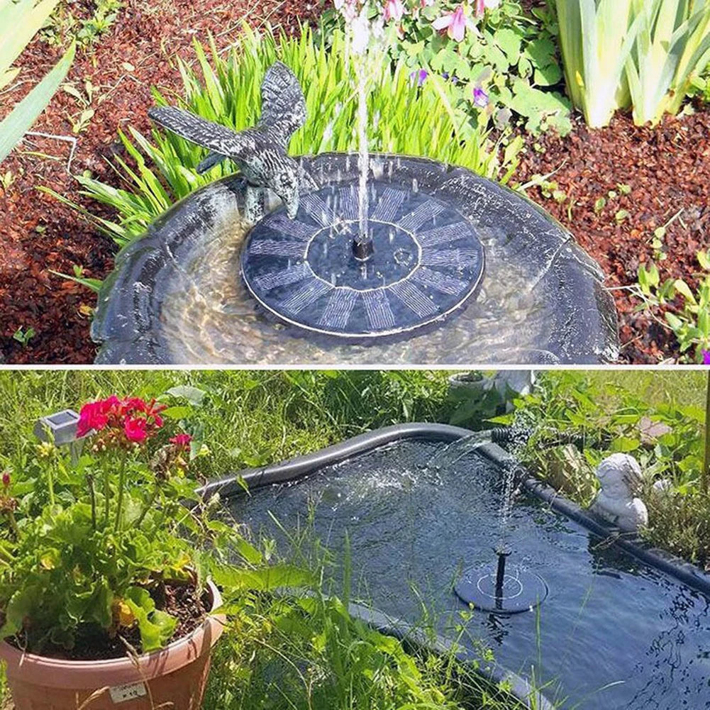 Solar Fountain Floating Pump  With 6 Nozzles Solar Bird Bath Fountai Water Feature Garden Pool Bird Bath Pond Outdoor