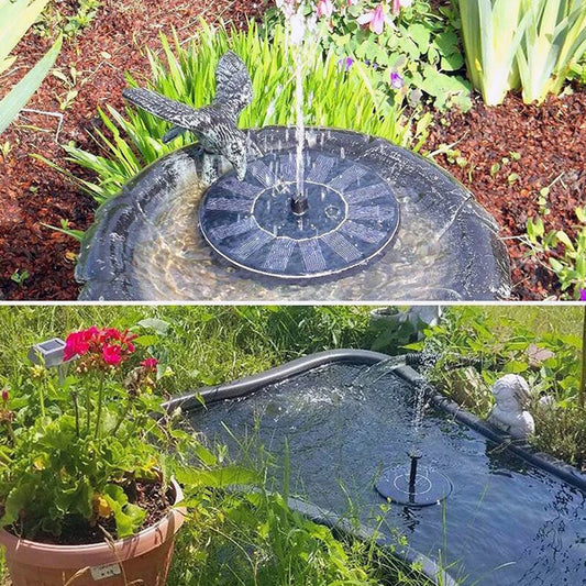 Solar Fountain Floating Pump  With 6 Nozzles Solar Bird Bath Fountai Water Feature Garden Pool Bird Bath Pond Outdoor