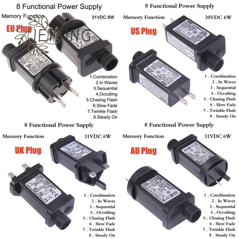 EU Plug AC 220V To 31VDC 6W 8 Functional SELV LED Lamp Driver Switch Adapter IP44 Waterproof Laser Lighting Europe Power Supply