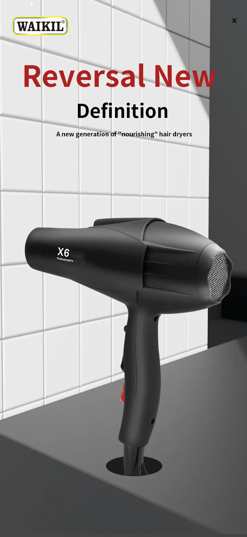 X5/X6 New High Power Wind Hair Dryer 2400W High Power Negative Ion Quick Drying Home Hair Gallery Styling Professional Hair Drye