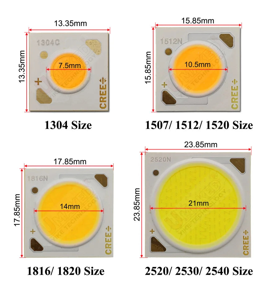 10pcs Original CREE CXA1507/1512/1520 COB Led Emitter Lamp Light CXA  White 5700K Warm white 3000K Natural white 4500K diy bulb