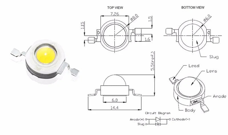 10-1000Pcs LED COB Lamp Chip 1W 3W 3.2-3.6V Input 100-220LM Mini LED Bulb Diode SMD For DIY LED Floodlight Spotlight Downlight