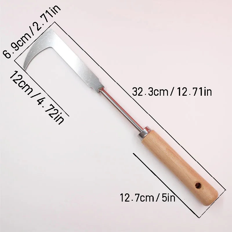 1 crack weeder Stainless steel manual weeder L-shaped pulling knife shovel sickle tool Weeding and pulling garden rake 11 teeth