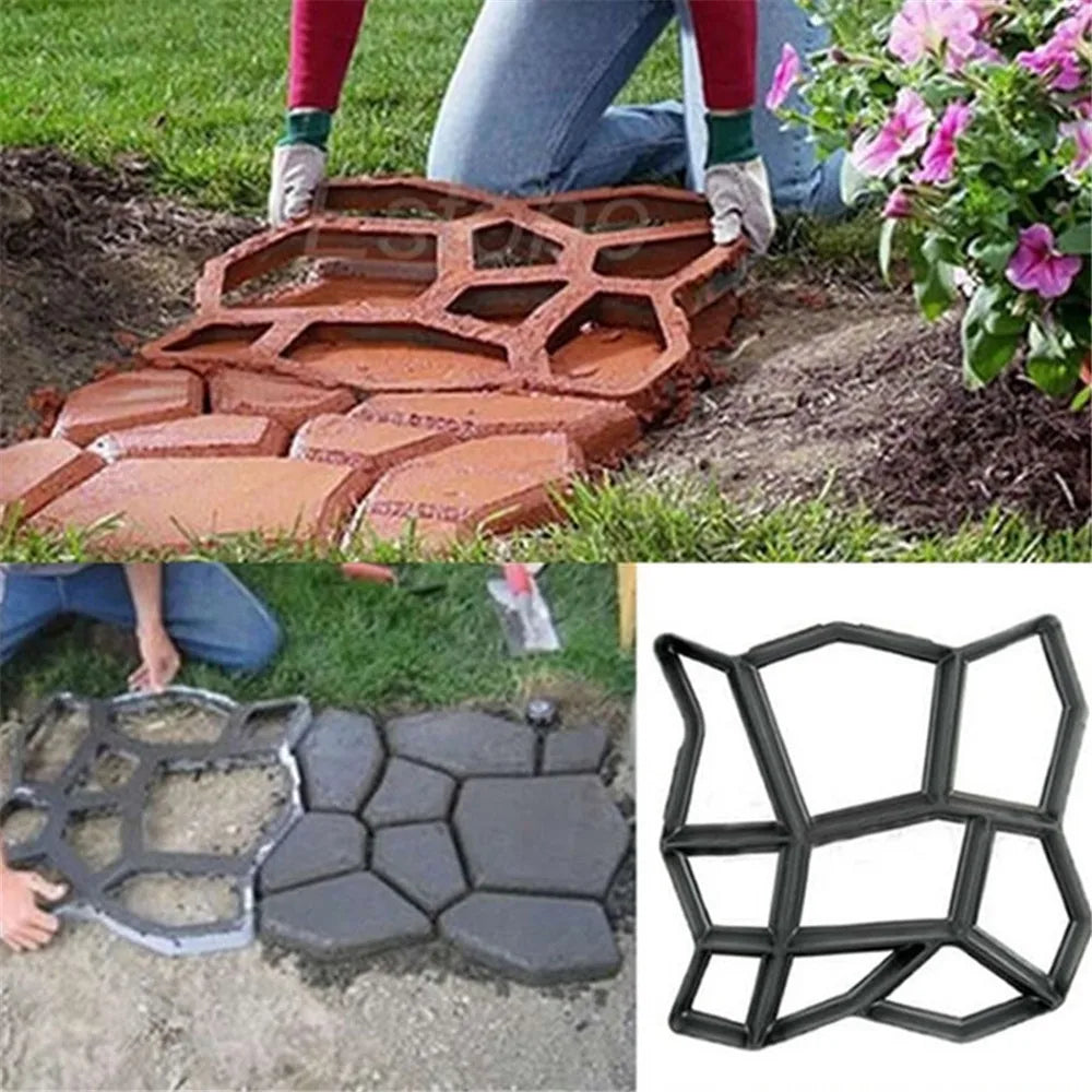 Paving Cement Brick Manually Concrete Molds Plastic DIY Maker Mold Garden Stone Road Mold Garden Decoration Paving Molds