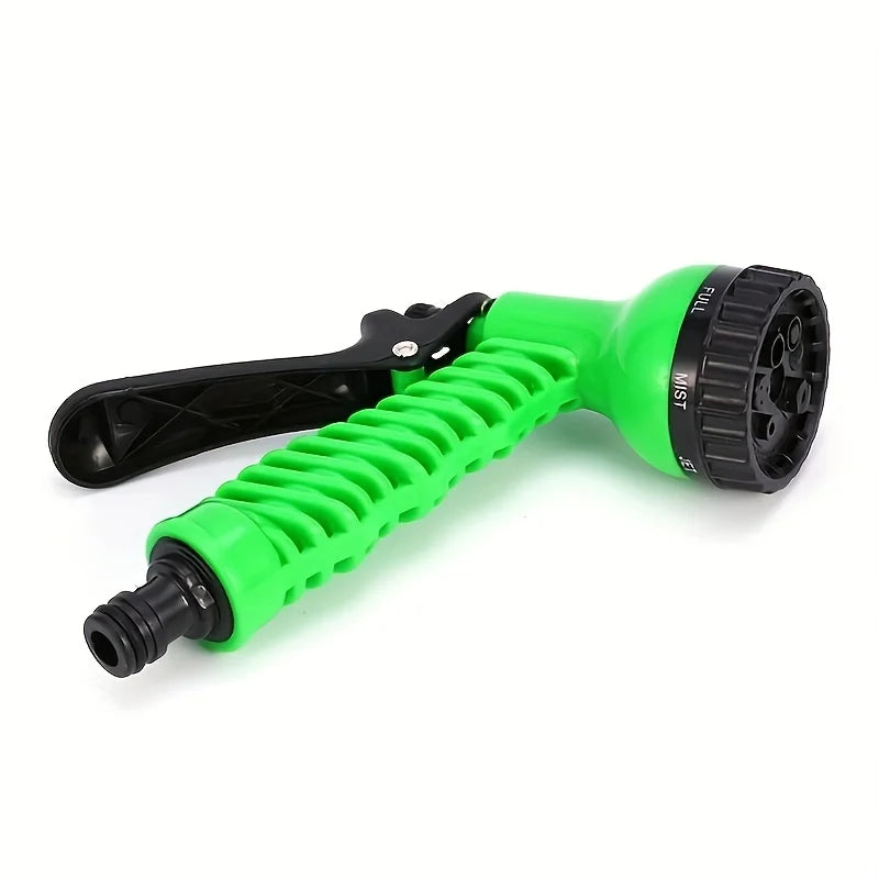 Garden Irrigation Water Pipe, Watering Nozzle, Garden Hose With 7-Function Nozzle, Car Cleaning Spring Pipe, Plastic Hose