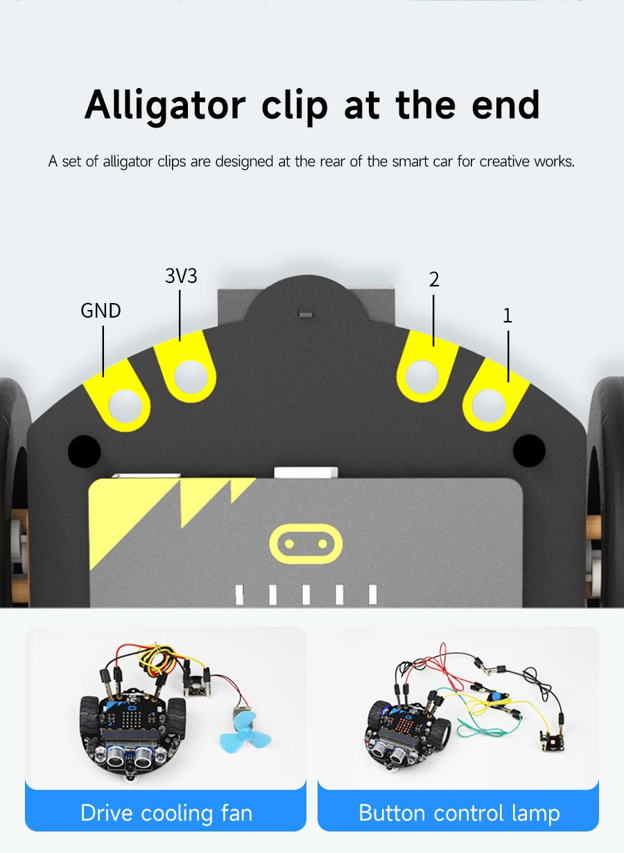 Yahboom Microbit Car Programmable Toys Coding Robotics for Microbit V2 V1 with Battery CE RoHS For STEM Education Microbit Robot