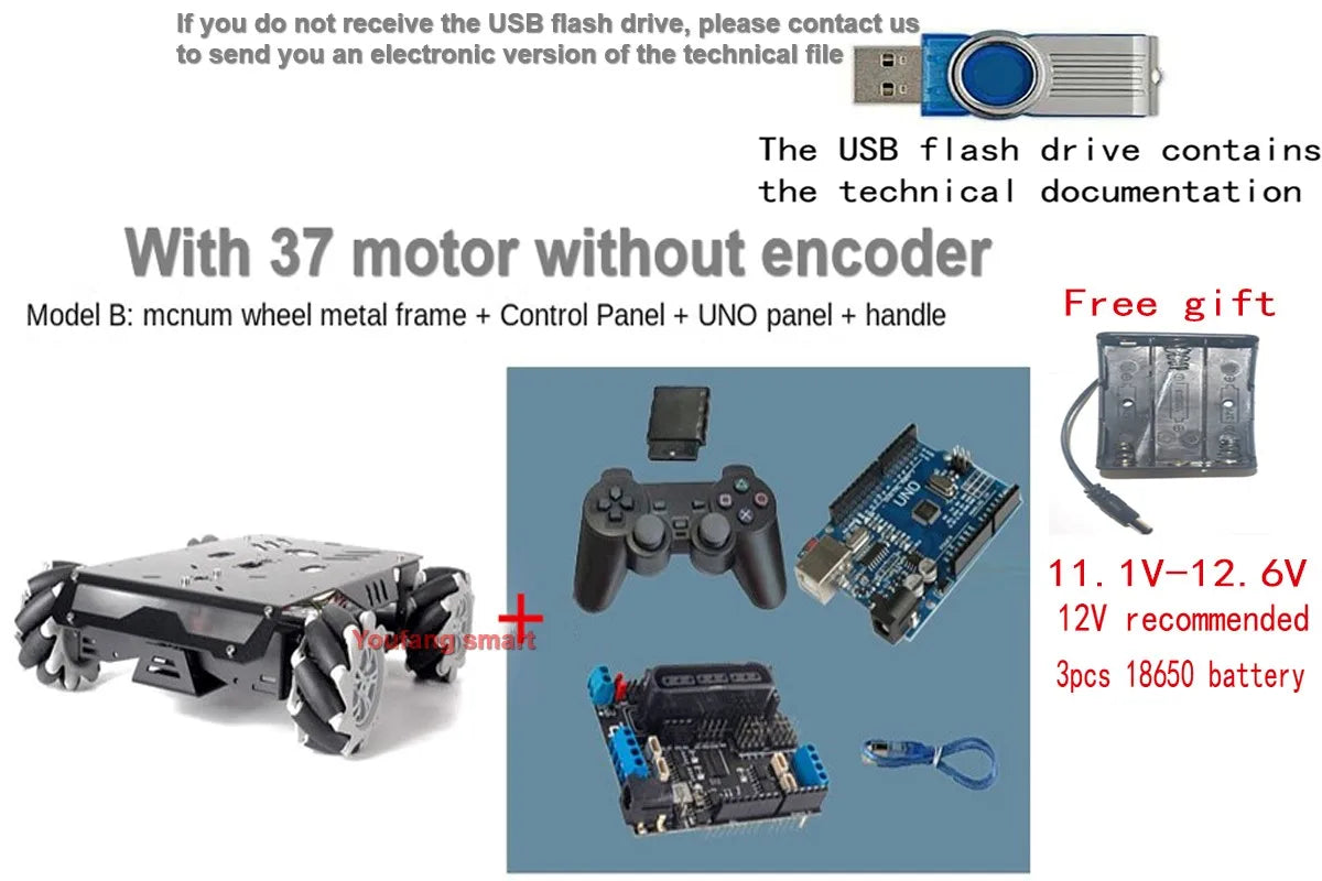 25Kg Load RC Tank V3 Mecanum Wheel Robot Car For Arduino Robot DIY Kit with Encoder Motor and Ps2 Handle Programmable robot Kit