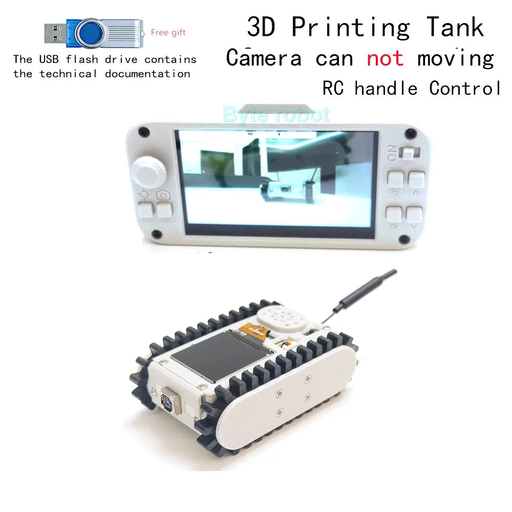 Pipeline Inspection Wireless Video Car Track Robot with Camera Maker Teaching Esp32 Scanning Code Networking DIY Program Toysit