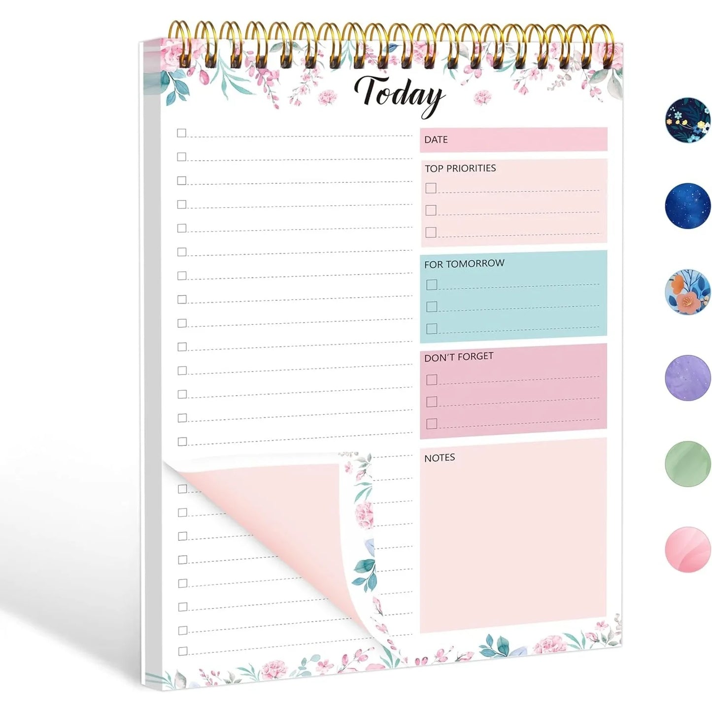 To Do List Notepad Daily Planner Notepad 104 Pages Task Planner 6.7"x9.8" Notebook with Checklist Productivity Planning Pad