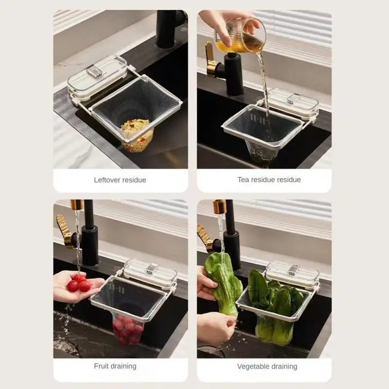 Kitchen Sink Filter Rack Suction Cup Disposable Leftover Leftovers Filter Pocket Kitchen Garbage Drain Rack Sink Strainer