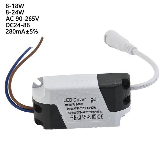 LED Driver AC 110V 220V to DC 12V DC 24V 8-18W 8-24W Lighting Transformer Ceilling Lamp LED Strip Power Supply Adapter 280mA