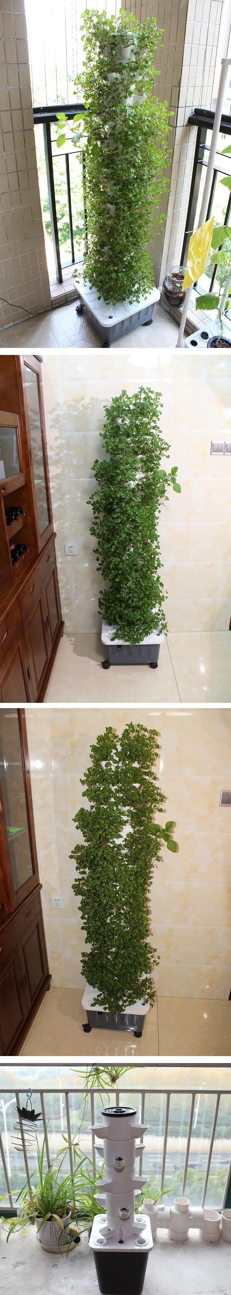 DIY 2/3/4/5/6 Tiers Vertical Tower Planters Balcony Hydroponic Growing System Home Strawberry and Vegetable Planting Equipment