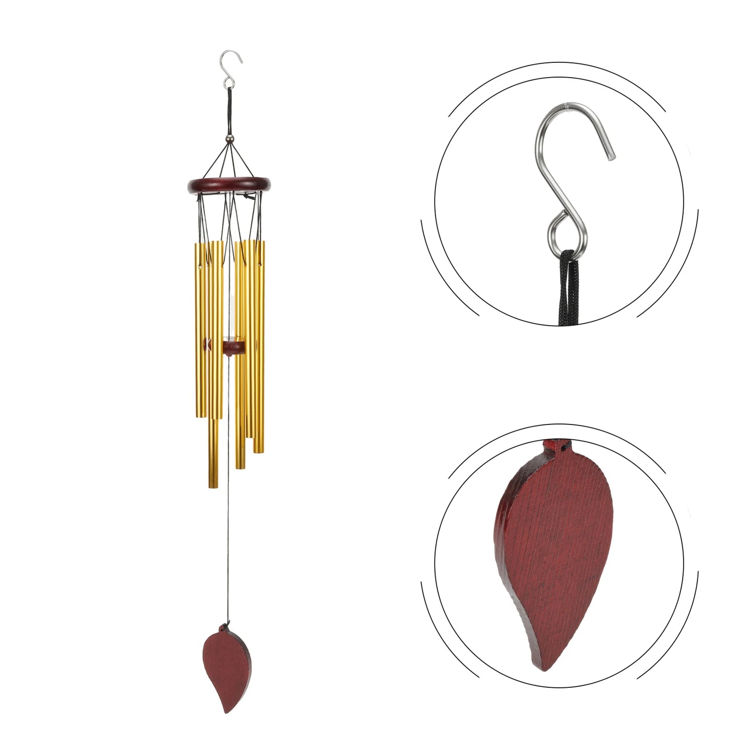 Good Luck Wind Chimes, 6 Tubes Bell Pendant For Home Decorations, Clear And Elegant Sound, Suitable For Indoor And Outdoor Use