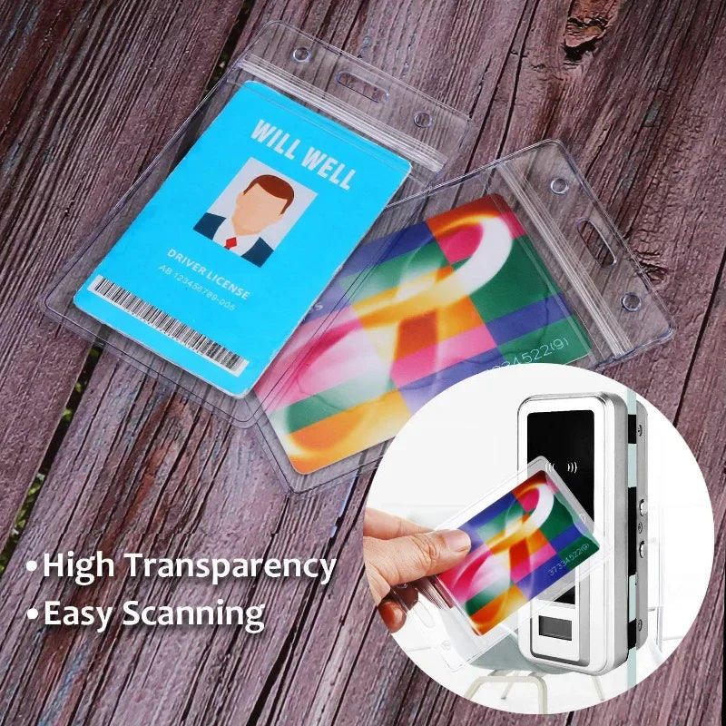 10Pcs/set Vertical Horizontal Transparent Plastic Clears ID Card Bag Case Badge Holder Hospital Accessories