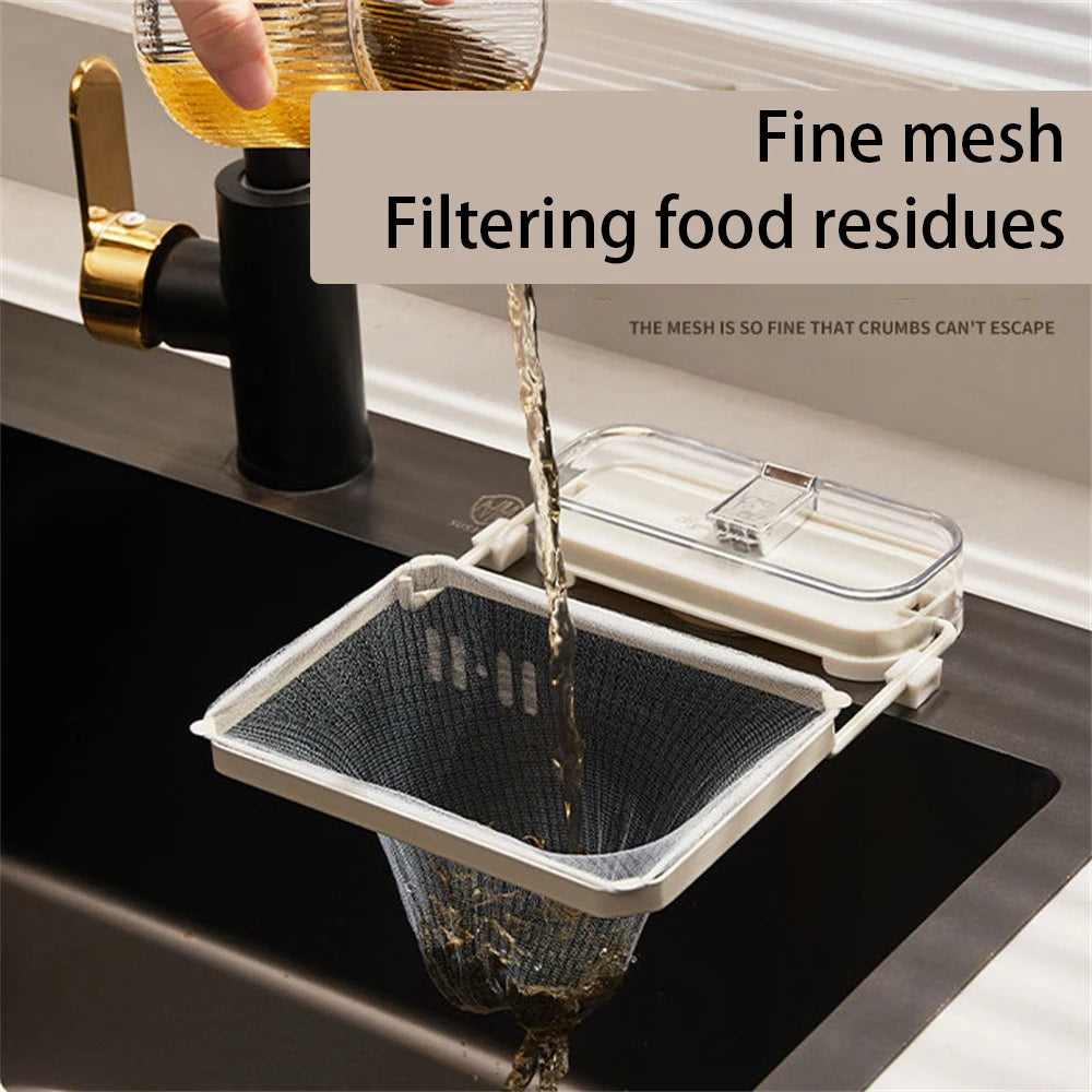 Kitchen Sink Filter Rack Suction Cup Disposable Leftover Leftovers Filter Pocket Kitchen Garbage Drain Rack Sink Strainer