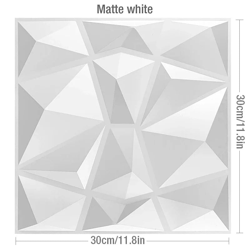 12 Pcs Super 3D Art Wall Panel PVC Waterproof renovation 3D wall sticker Tile Decor Diamond Design DIY Home Decor11.81''x11.81''