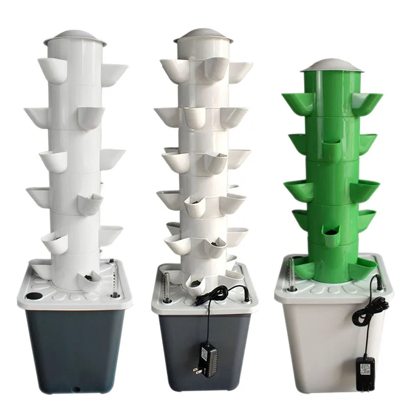 DIY 2/3/4/5/6 Tiers Vertical Tower Planters Balcony Hydroponic Growing System Home Strawberry and Vegetable Planting Equipment