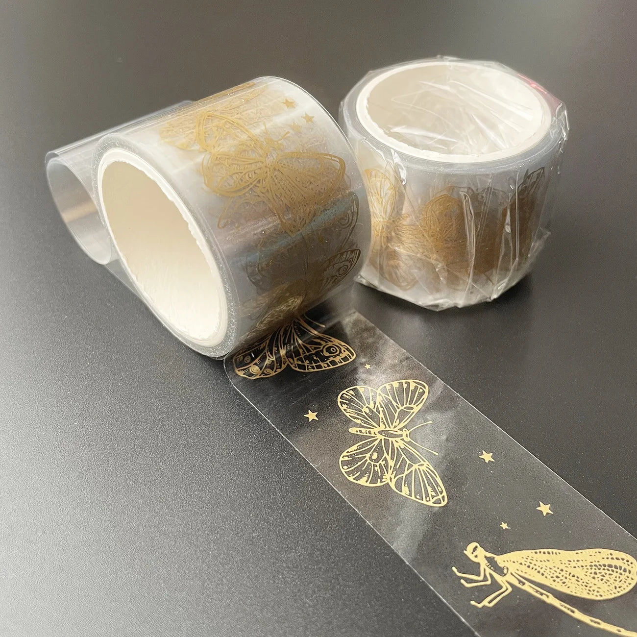 Transparent Gold Foil Washi Tape Feather Leaves Insect Sticky Decorative Tapes For Journal Planner Diy Greeting Card Scrapbook