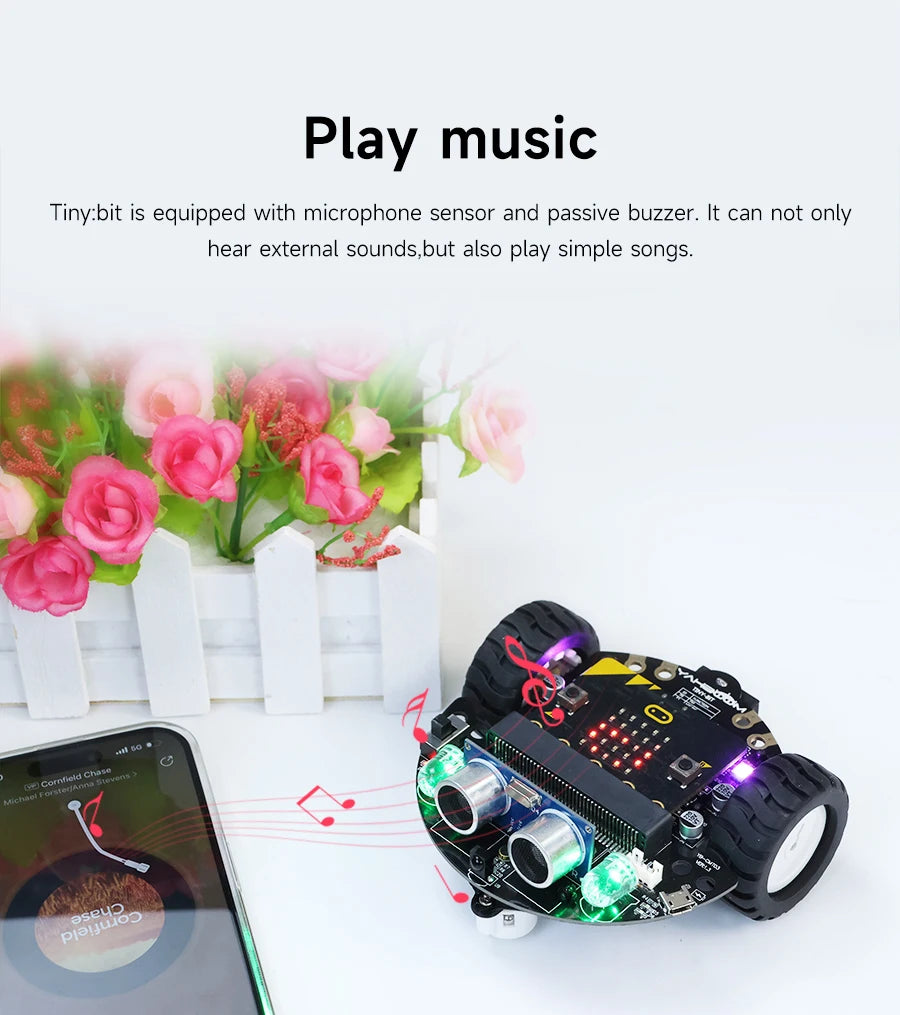 Yahboom Microbit Car Programmable Toys Coding Robotics for Microbit V2 V1 with Battery CE RoHS For STEM Education Microbit Robot