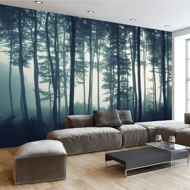 Custom Photo Wallpaper 3D Natural Forest Tree Wall Mural Living Room TV Sofa Bedroom Wall Painting Nature Landscape Wall Paper