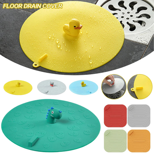 Cartoon Deodorant Floor Drain Cover Sink Plug Anti-clogging Bathtub Pool Strainer Hair Stopper Sewer Round for Kitchen Bathroom