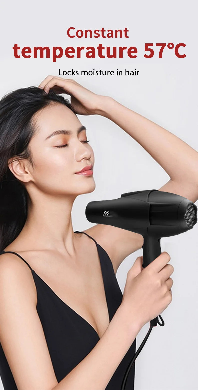 X5/X6 New High Power Wind Hair Dryer 2400W High Power Negative Ion Quick Drying Home Hair Gallery Styling Professional Hair Drye