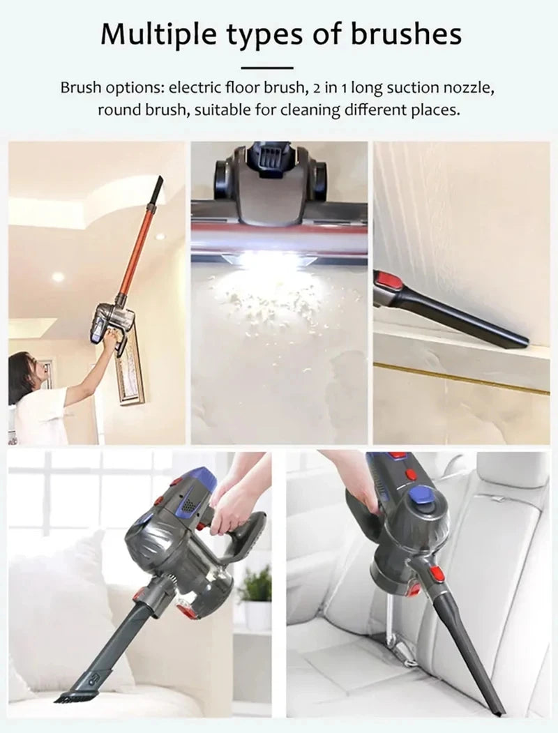 1 Set Wireless Vacuum Cleaner Home Car Powerful High Power Handheld Vacuum Cleaner Rechargeable Vacuum Cleaner Combination