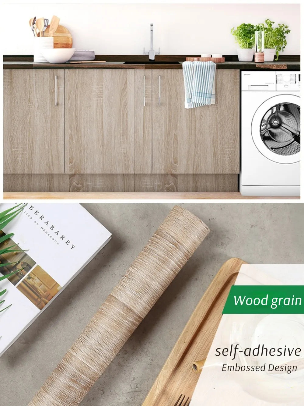 55cm Width Wood Grain PVC Wallpaper for Door Wardrobe Cupboard Table Furniture Waterproof Self Adhesive Stickers Home Decor Film