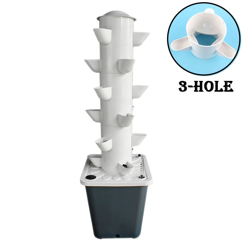 DIY 2/3/4/5/6 Tiers Vertical Tower Planters Balcony Hydroponic Growing System Home Strawberry and Vegetable Planting Equipment