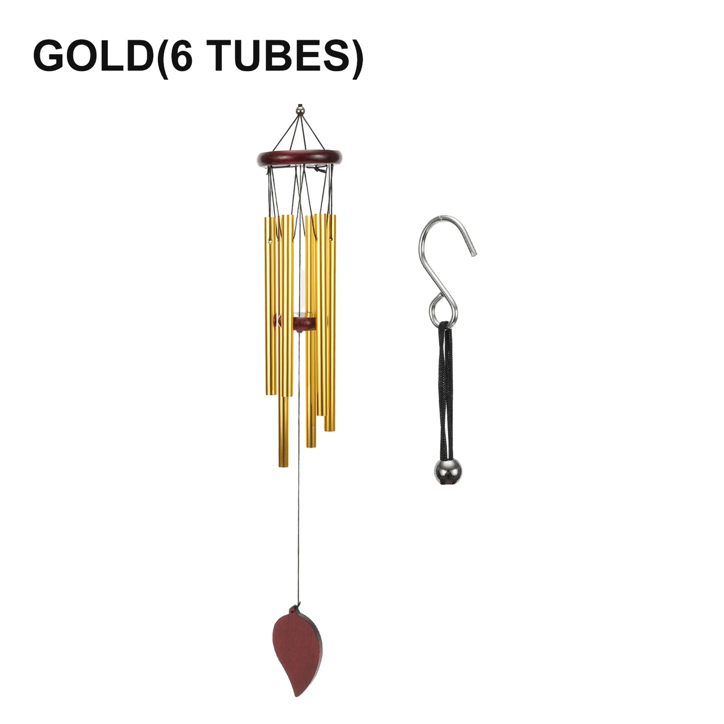 Good Luck Wind Chimes, 6 Tubes Bell Pendant For Home Decorations, Clear And Elegant Sound, Suitable For Indoor And Outdoor Use