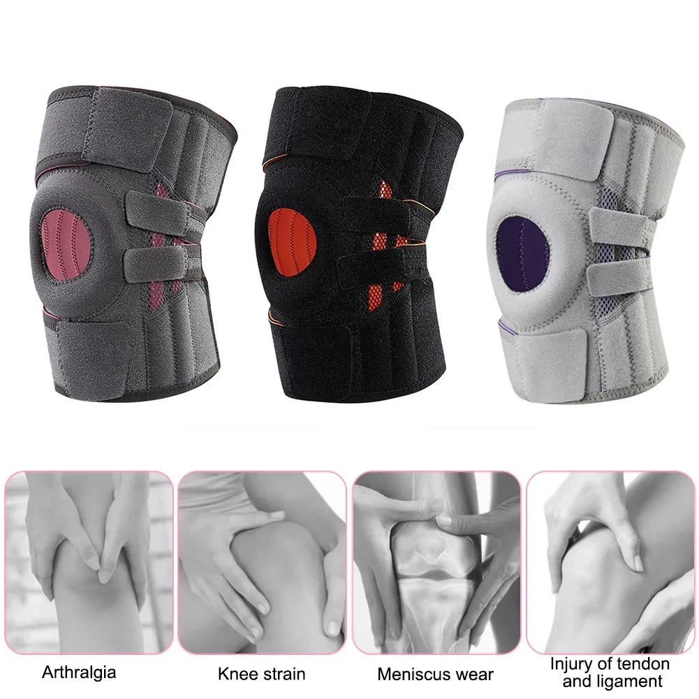 Orthopedic Knee Pad with Silicone Spring Knee Brace Support Joint Pain Relif Patella Protector Adjustable Kneepad Guard Meniscus