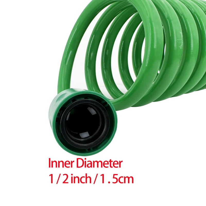 Garden Irrigation Water Pipe, Watering Nozzle, Garden Hose With 7-Function Nozzle, Car Cleaning Spring Pipe, Plastic Hose