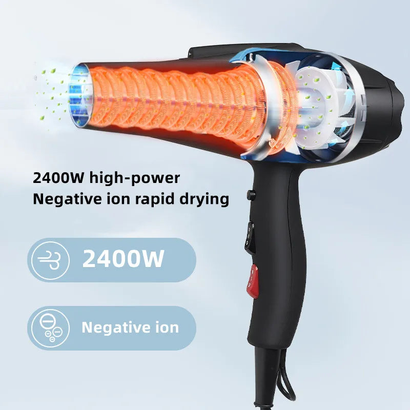 X5/X6 New High Power Wind Hair Dryer 2400W High Power Negative Ion Quick Drying Home Hair Gallery Styling Professional Hair Drye